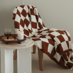 Checkerboard Lamb Fleece Casual Sofa Blanket