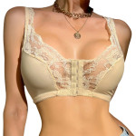 French Lace Thin Gathering Bra Front Buckle