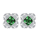 Emerald Stud Earrings Female Temperament Advanced