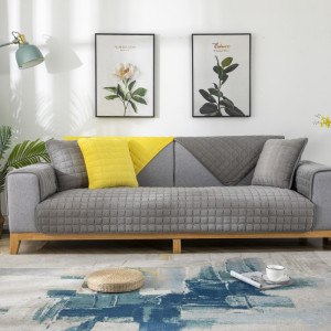 Corduroy Solid Color Plush Sofa Cushion Modern Simple Double Non-slip Cushion