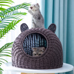 Imitation Rattan Semi-enclosed Cat Pet Kennel