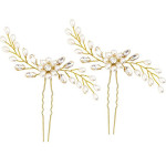 Ebay cross-border supply Korean bride handmade pearl crystal Clip Wedding headdress hairpin pin U