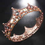 Retro Atmosphere Round Pharaoh Crown Baroque Full Of Diamonds