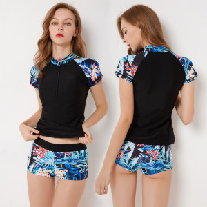 Onyx Print Short Sleeve Swimsuit