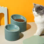 Ceramic Cat Bowl High Foot Protection Cervical Spine Dog Food Basin