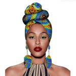 Fashion African Headscarves And Earrings 2 Pieces Of Women's African Clothing Headwear Headbands