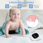 Wireless Bedwetting Alarm Potty Training Watch with Wristband for Kids Elder Care 40M Effective Range Vibration/ Sound/ Vibration + Sound Reminding 30min/60min/90min/2H Timer Built-in Battery