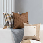 Scandinavian Woven Living Room Sofa Leather Pillow Covers