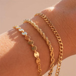 Stainless Steel Fried Dough Twist Chain Bracelet Female