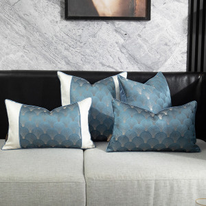 Blue And White Patchwork Cushions For Living Room Sofa