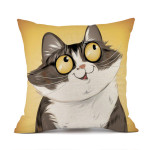European And American Cartoon Cute Kitten Animal Print Decorative Pillowcase