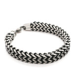 Titanium Steel Bracelet Male Stainless Steel Double Row Front And Back