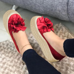 Women's breathable flat canvas slippers