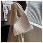 Fashion Large Capacity Tote Bag Female Diamond Plaid Trend Chain Crossbody Bag