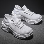 New Small White Shoes Girls Breathable Flying Knit Shoes