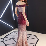 Banquet Evening Dress Women'S Fashion New Style Aura Queen Shoulder Noble Elegant Long Style Celebrity Host Fishtail