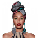 Fashion African Headscarves And Earrings 2 Pieces Of Women's African Clothing Headwear Headbands