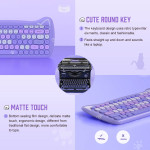 Wireless Cute Computer Bluetooth Keyboard With Typewriter Round Keycap For PC