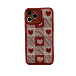 Checkerboard Heart Embroidered Phone Case Protector