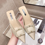 Satin European And American Fashion Thin Heeled Sandals