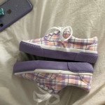 Plaid Shoes Female Japanese Canvas Shoes Students