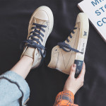 High-Top Canvas Shoes Female Ulzzang Wild Korean Board Shoes Summer New Shoes Female Ins Tide Shoes