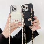 Women's Fashion Slant Across The Lambskin Phone Case