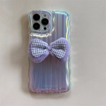 Wavy Pattern Mobile Phone Case Laser Colorful Bow