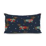 Pillow Back Cartoon Cute Little Dachshund Heat Transfer Print Short Plush Chair Back Backrest