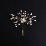 Korean Exquisite Pearl Comb Diamond Crystal Fork Handmade Hairpin Bridal Headwear Accessories