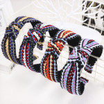 Knitted Colored Wool Contrasting Stripe Headband