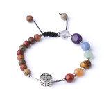 Natural Stone Colorful Crystal Braided Women's Amethyst Bracelet Hand String