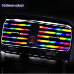 New 10pcs Car Interior Air Conditioner Vent Outlet Decoration Stripes Cover Rainbow