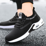 Black Sneakers Men Work Safety Shoes Lightweight Breathable For Gym Travel Work Casual Tennis Running Shoes