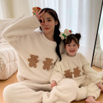 Parent-child Clothing New Fashion Winter Coral Velvet Home Wear Pajama Suit