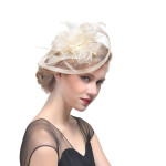 Hemp Yarn Banquet Net Top Hat Bridal Feather Hairpin