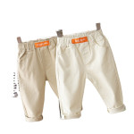 Solid Color Casual Pants Children's Baby Stretch Cotton Foreign Style Long Pants