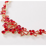 Bridal jewelry, red necklace, earrings, three sets of toast, clothing accessories wholesale