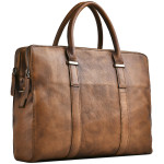 Vintage Vegetable Tanned Leather Men's First Layer Cowhide Casual Business Handbag