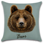 Animal Head Linen Car Pillow Sofa Float Window Cushion Cover