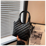 Fashion Large Capacity Tote Bag Female Diamond Plaid Trend Chain Crossbody Bag