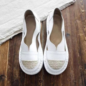 New Casual Straw Woven Flat Bottom Women's Round Head Breathable