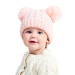 Solid Color Twisted Woolen Yarn Double Ball Children's Hat