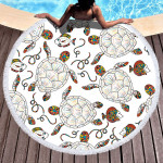 Turtle Series Round Microfiber Beach Towel Feel Soft Yoga Mat Beach Play Mat