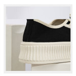 Plus Sizes Extra Large Women's Shoes Platform Black And White Biscuit Shape Shoes Canvas Shoes Women's Board Shoes