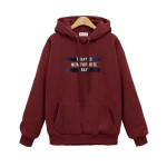 European And American Letter Printing Hooded Loose Pullover Women