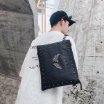 Ghost Head Skull Shoulder File Bag Rivets