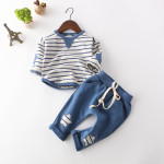 Baby Baby Spring Five-star Embroidery Trend Baby Clothes Pants Pure Cotton Suit