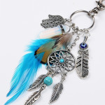 Bohemian Dreamcatcher Feather Opal Alloy Car Key Ring Pendant