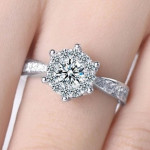 Wish 2021 fashion engagement ring exquisite eight heart eight arrow zircon ring female jewelry wholesale